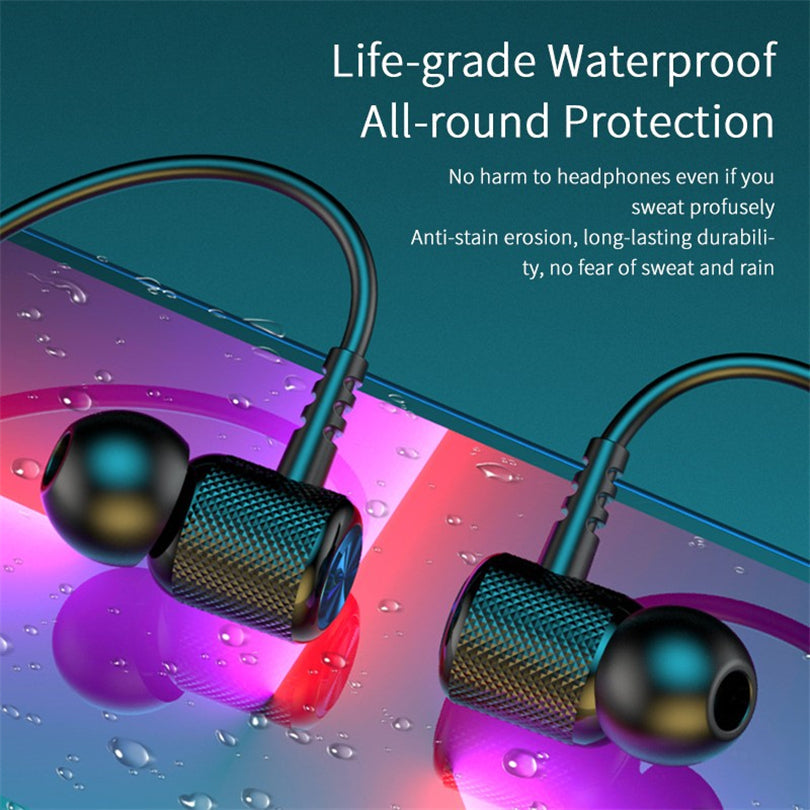 Wireless Headphones Bluetooth 5.2 Neckband Earphones Magnetic Sports Waterproof TWS Earbuds Blutooth Headset with Microphone for Mobile Phone