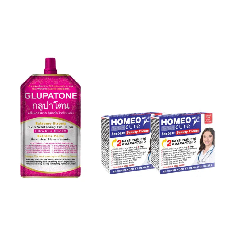 GLUPATONE Extreme Strong Emulsion 50ml With Homeo Cure Beauty Cream (Pack Of 2)